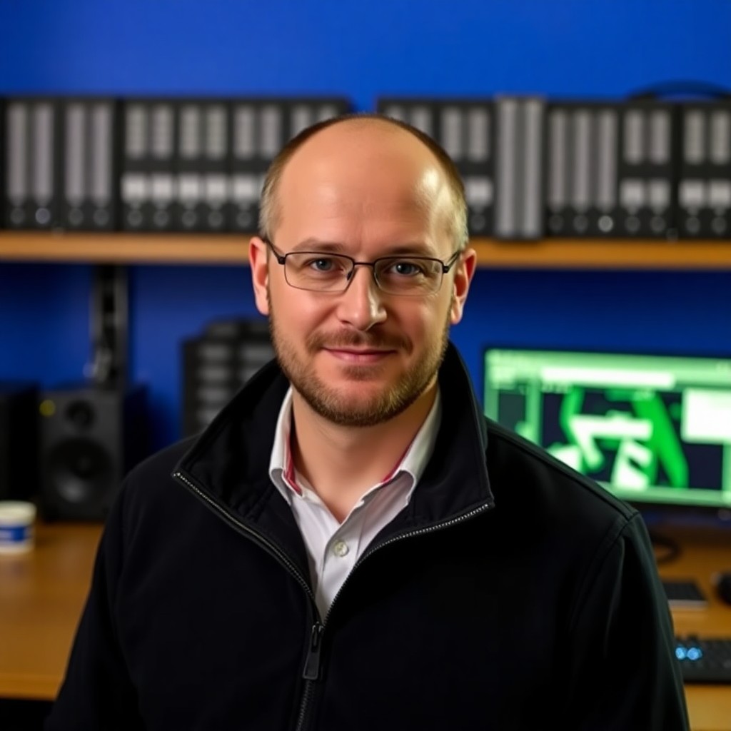 Томас Мюллер, руководитель отдела рекрутмента LaserPerf, деловое фото за рабочим столом